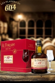 Cliquez sur l’image pour voir les détails du produit :El Dorado 12 ans 70cl + 2 verres