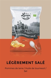 Cliquez sur l’image pour voir les détails du produit :Chips de Lucien - Salé 125gr