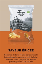 Cliquez sur l’image pour voir les détails du produit :Chips de Lucien - Saveur épicée 125gr