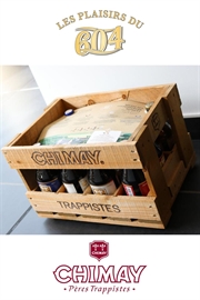 Cliquez sur l’image pour voir les détails du produit :Chimay Casier Bois 10x33cl Mix + 2 verres