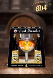 Cliquez sur l’image pour voir les détails du produit :Coffret Tripel Karmeliet 4 x 33cl + 1 verre