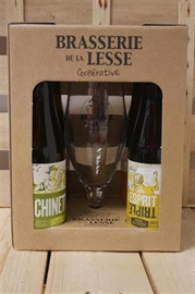 Cliquez sur l’image pour voir les détails du produit :Coffret Brasserie de la Lesse 4x33cl + 1 verre